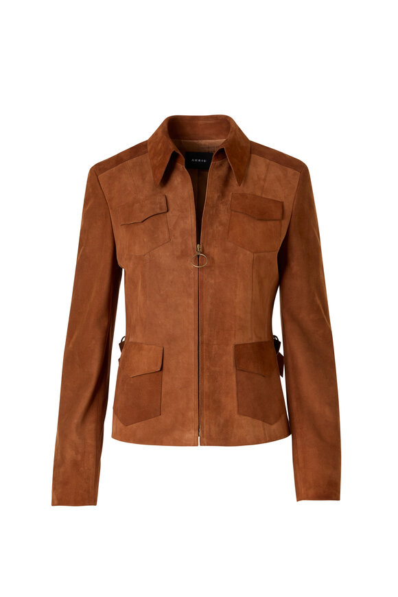 Akris Punto Hazel Suede Point Collar Jacket - view 1