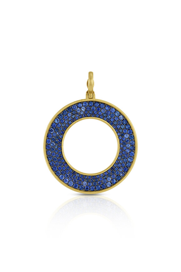 Leigh Maxwell 18k Yellow Gold Large Amani Sapphire Pendant