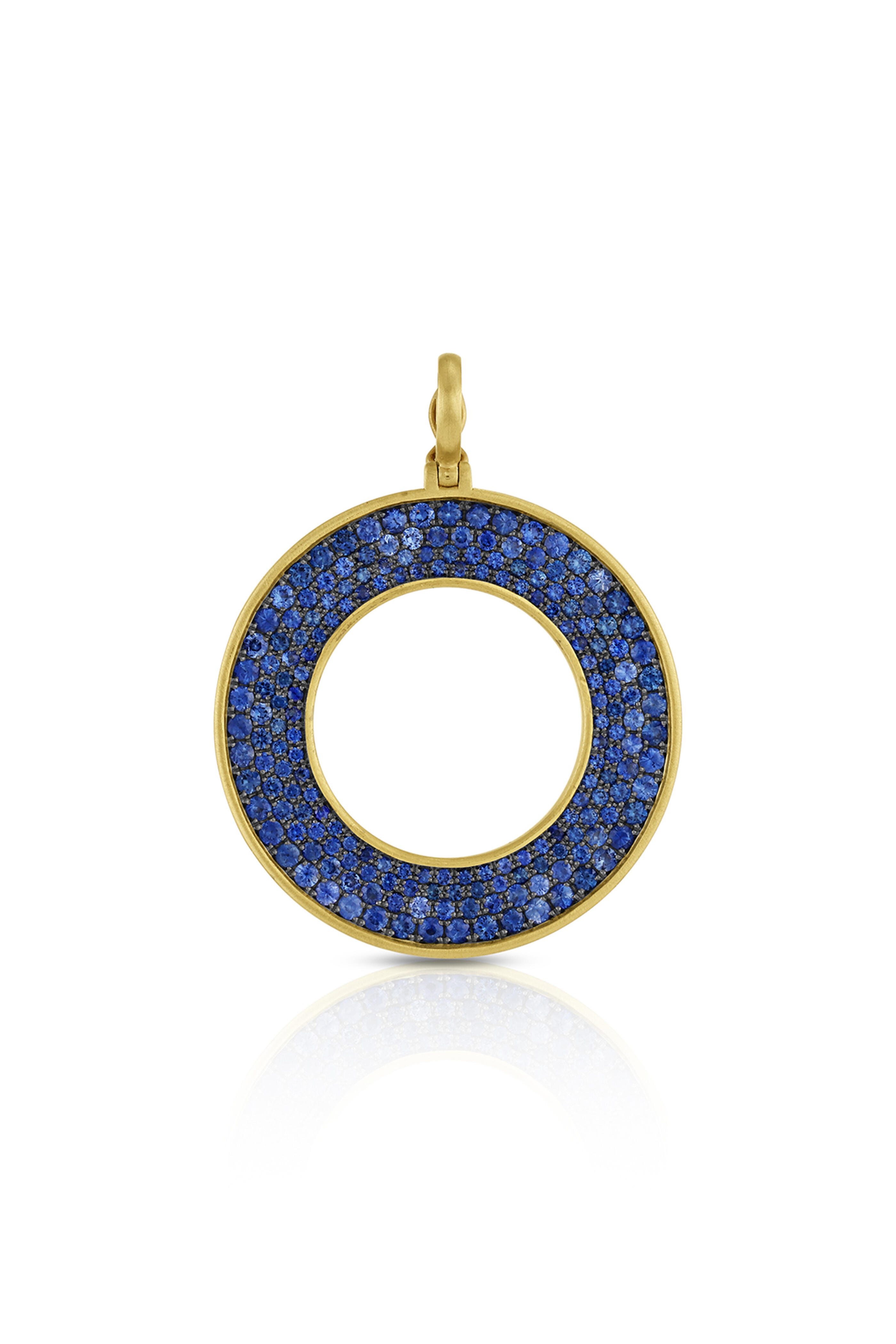 Leigh Maxwell - 18k Yellow Gold Large Amani Sapphire Pendant