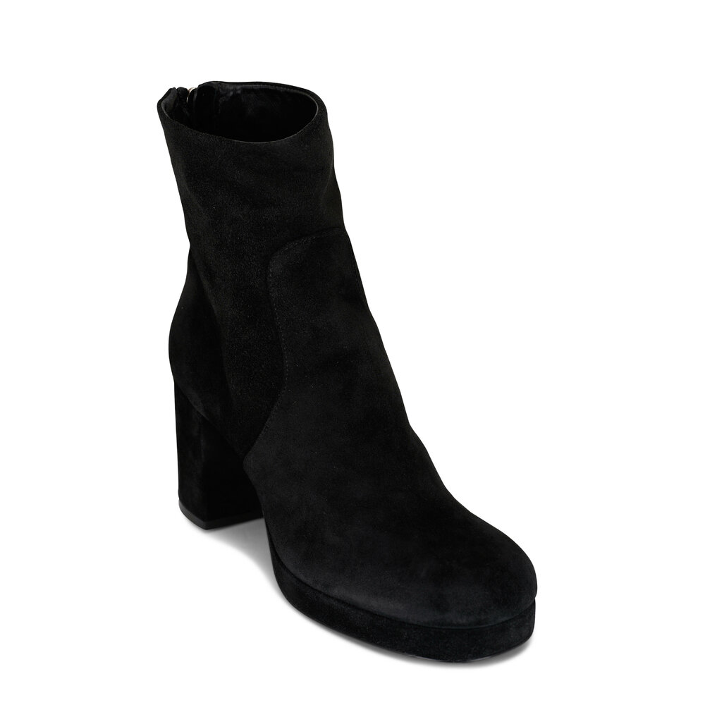 AGL Betty Black Suede Platform Ankle Boot 80mm