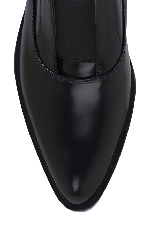 Gianvito Rossi - Black Slip-On Elastic Band Loafer 