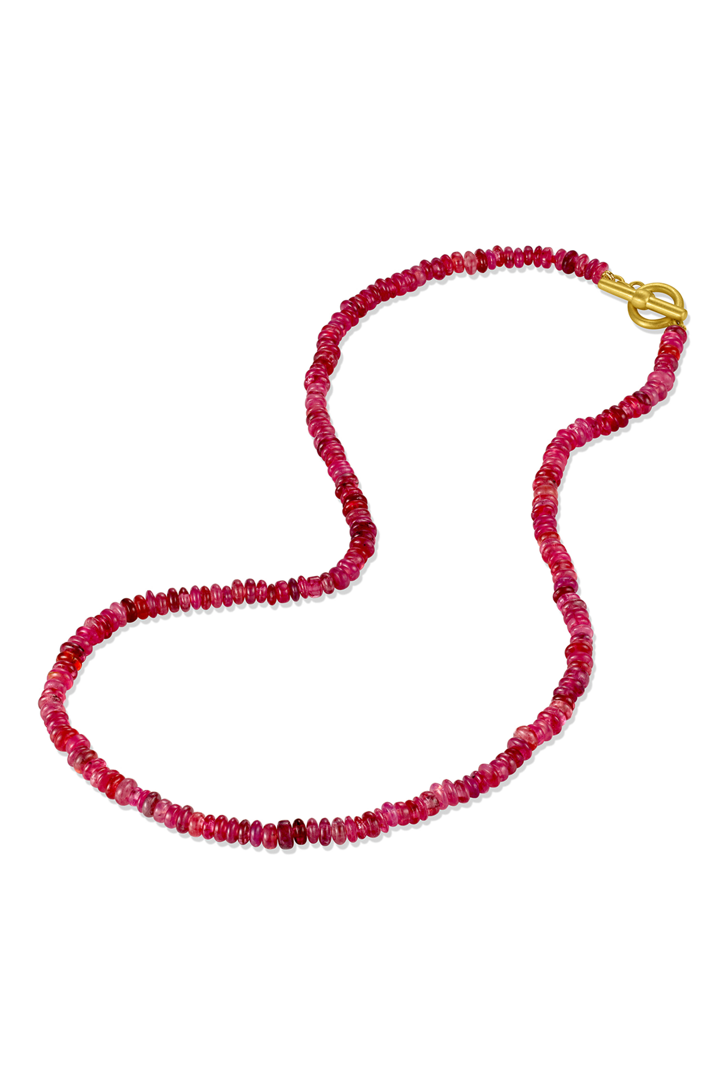 Leigh Maxwell - 18k Yellow Gold Mixed Pink Spinel Beaded Necklace - view 2