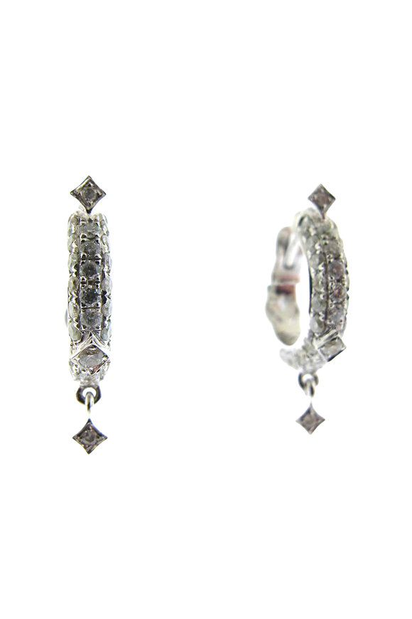 Loree Rodkin Diamond Dangle Hoops - view 1