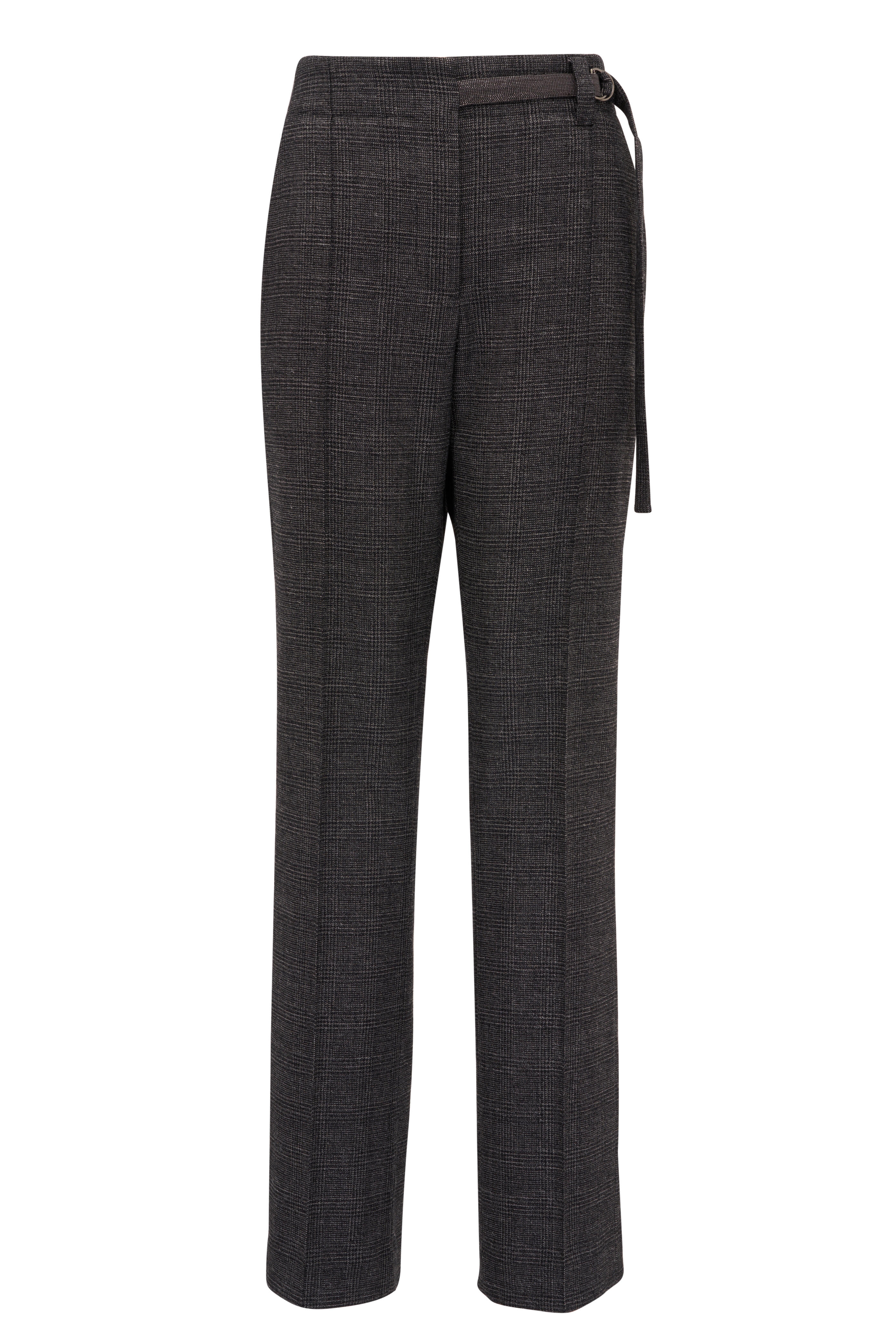 Brunello Cucinelli - Black & Gray Prince of Wales Monili Belted Pant