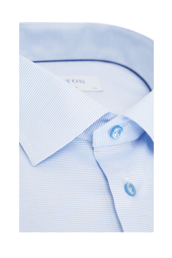 Eton - Light Blue Textured Cotton Dress Shirt