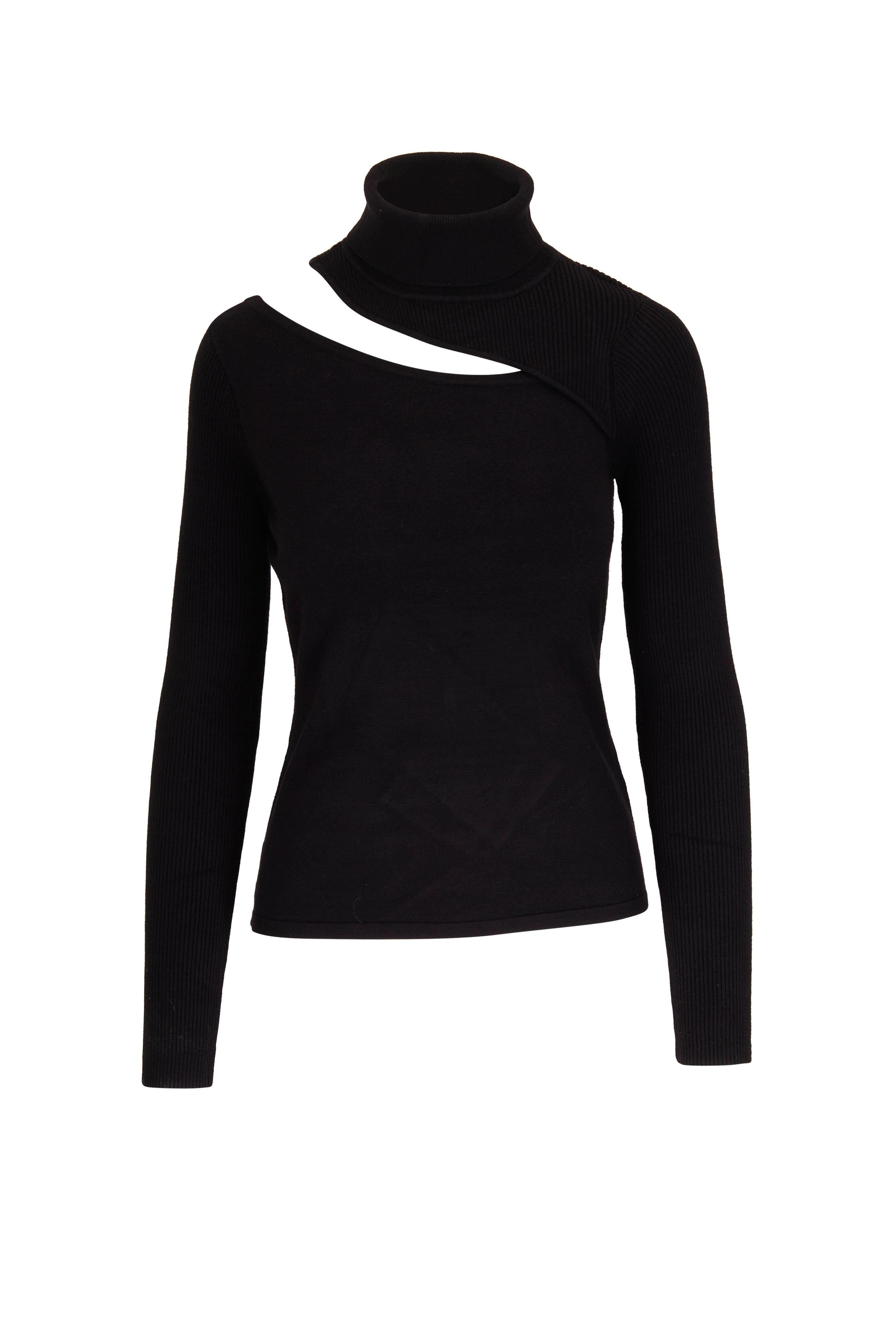 L'Agence - Everlee Black Cut-Out Sweater | Mitchell Stores