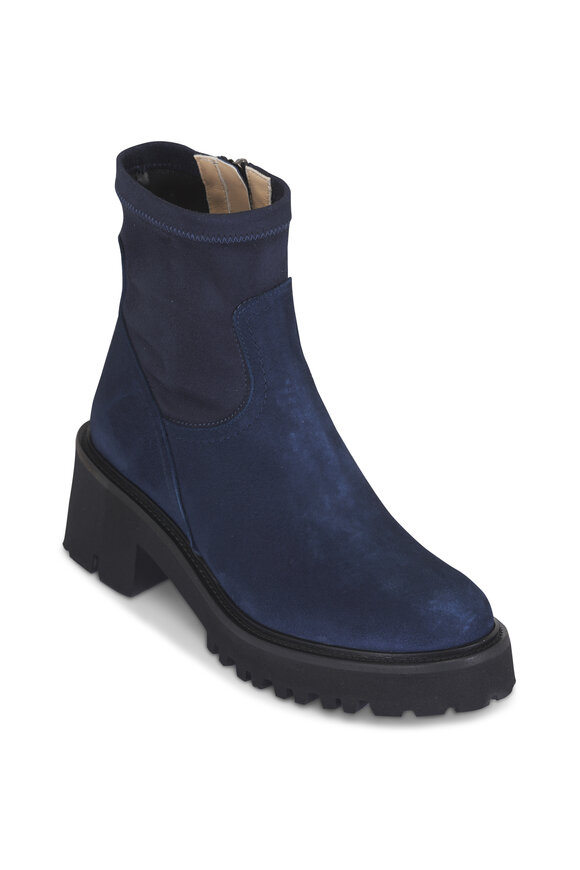 Ron White Kaylee French Navy Suede Zip Boot, 60mm - view 1
