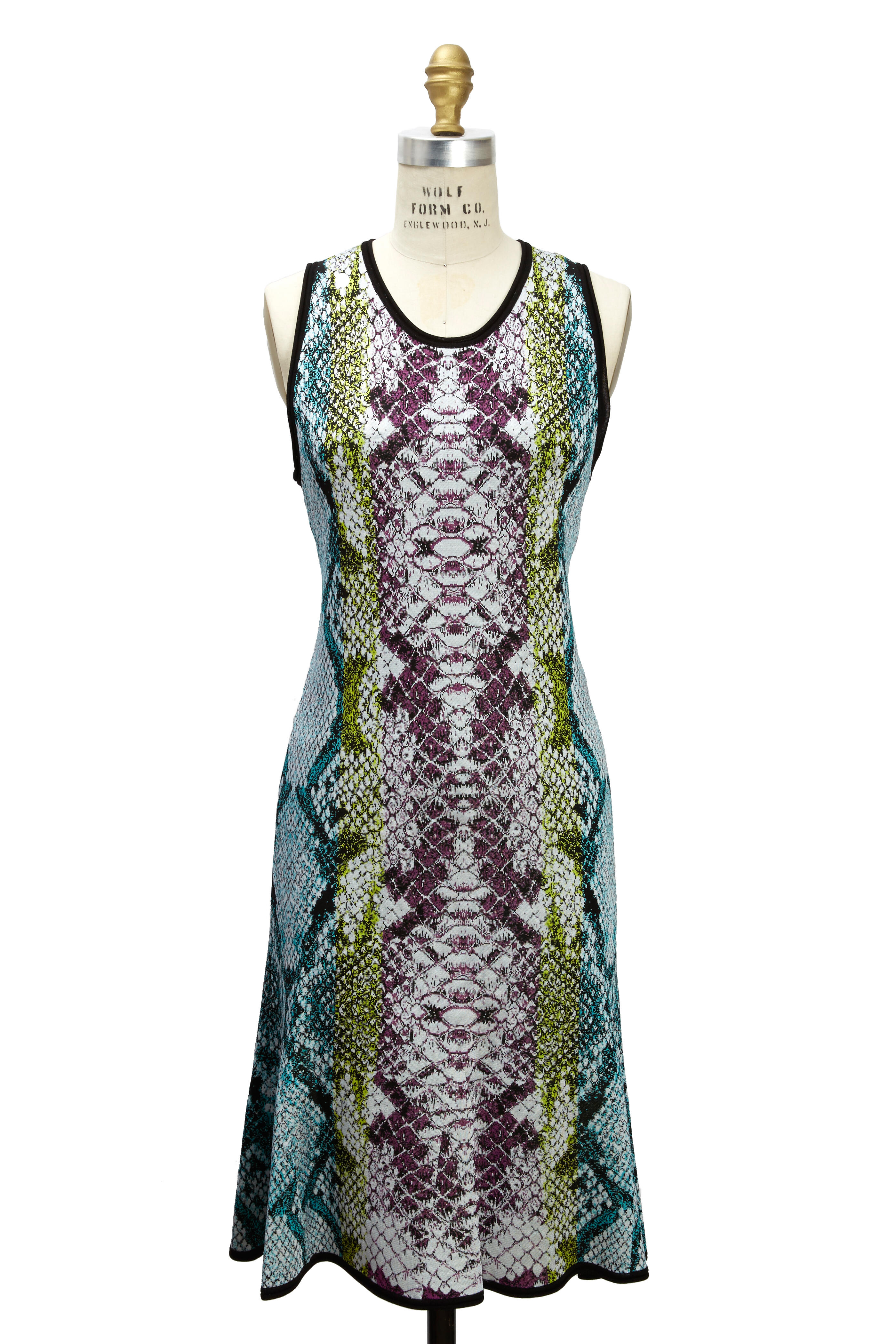 Roberto Cavalli - Multicolored Snake Print Knit Dress