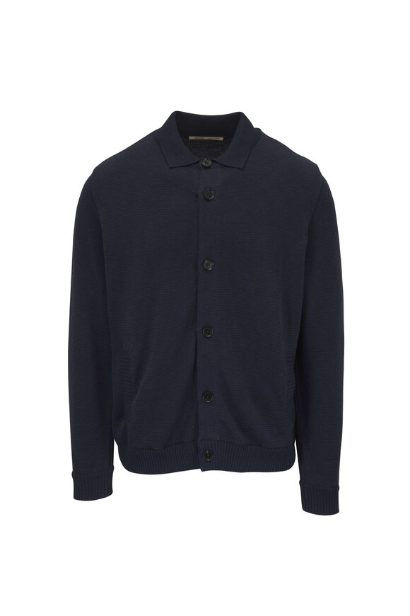 Maurizio Baldassari Navy Blue Horizontal Stripe Cardiagn