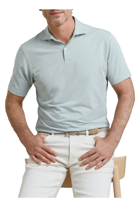 Peter Millar Albatross Light Willow Cotton Piqué Polo - view 2