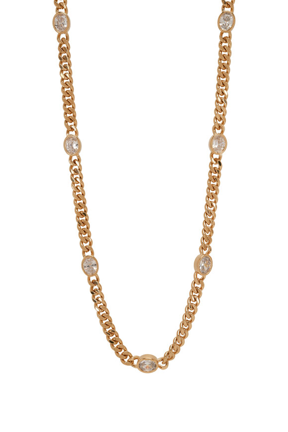 Cristina V. CZ Oval Cuban 18" Chain Necklace