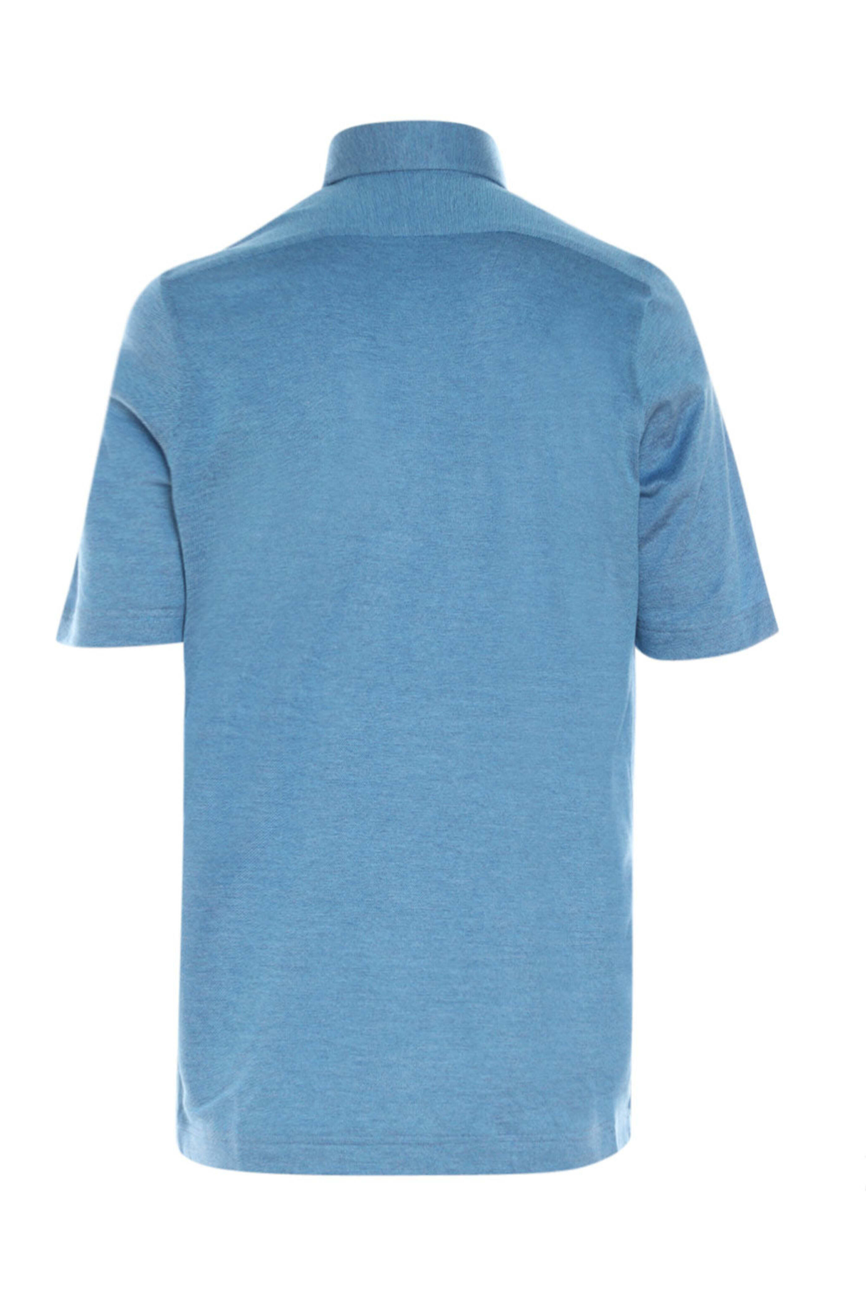 Fray - Aqua Blue Cotton Knit Short Sleeve Polo