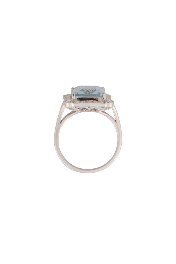 Kwiat Diamond & Aquamarine Contemporary Ring - view 2