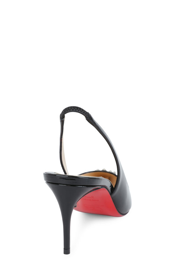 Christian Louboutin - Drama Black Patent Leather Stud Slingback, 70mm 