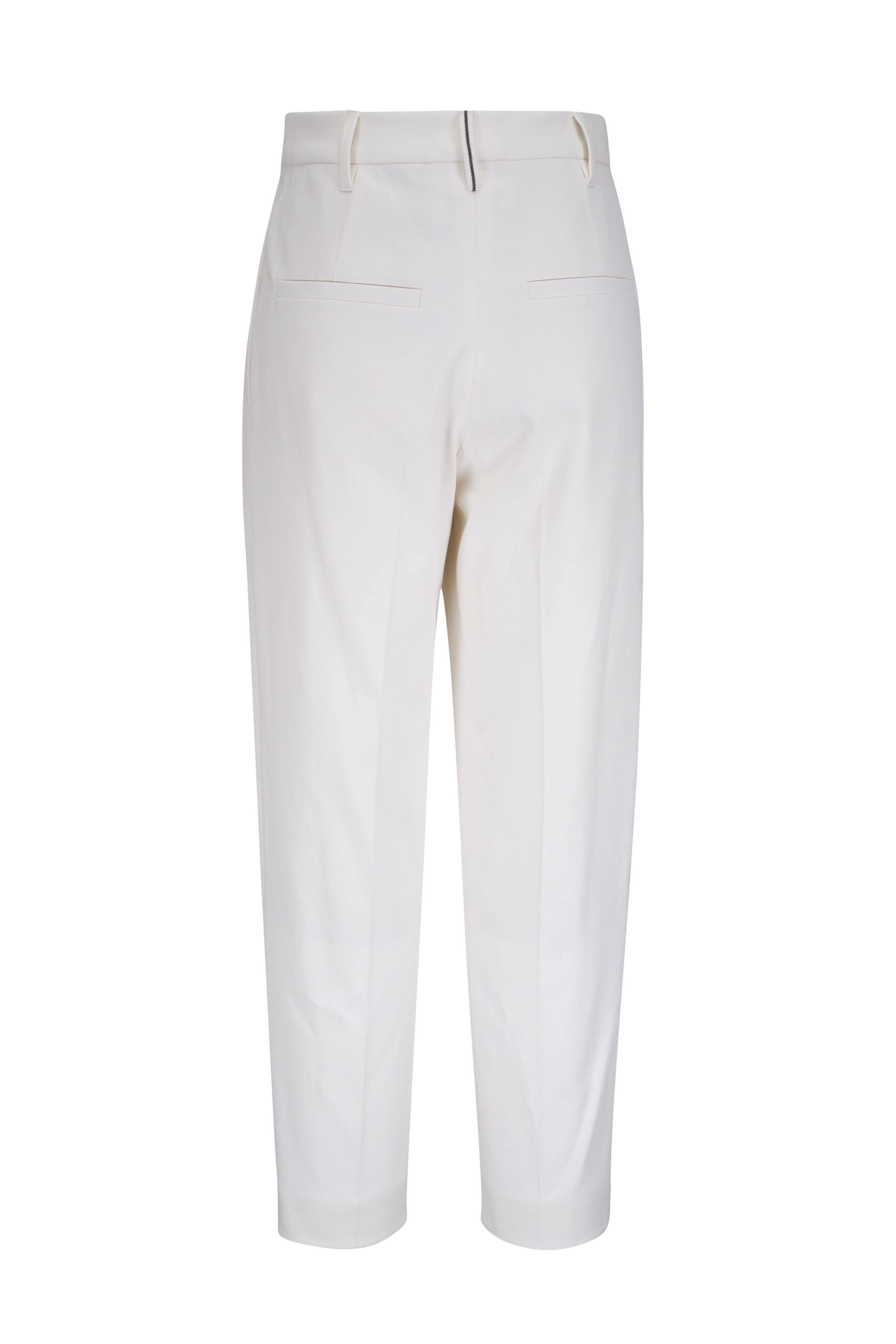 【関税＆送料込み】Brunello Cucinelli White Pants With Elas Brunello Cucinelli - Warm White High Rise Stretch Skinny Jean