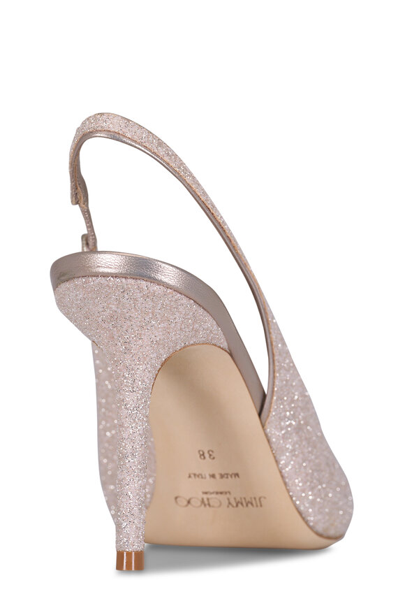 Jimmy Choo Love Light Soft Gold Glitter Slingback, 85mm - view 4
