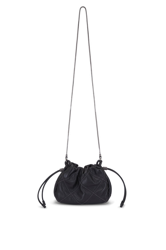 Bottega Veneta - Black Woven Leather Bucket Bag | Mitchell