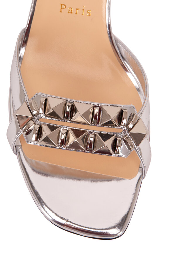 Christian Louboutin - Galerietta Specchio SIlver Studded Sandal, 55mm