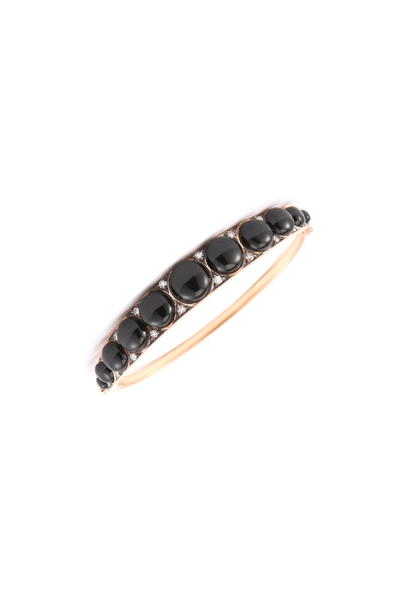 Sylva & Cie 18K Yellow Gold Black Jade Cuff - view 1