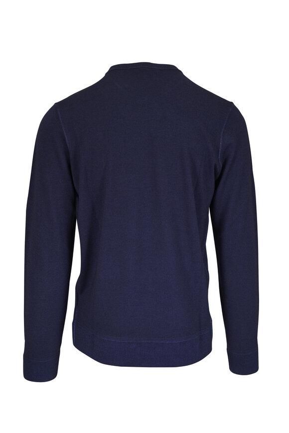 Patrick Assaraf - Navy Wool Crewneck Sweater