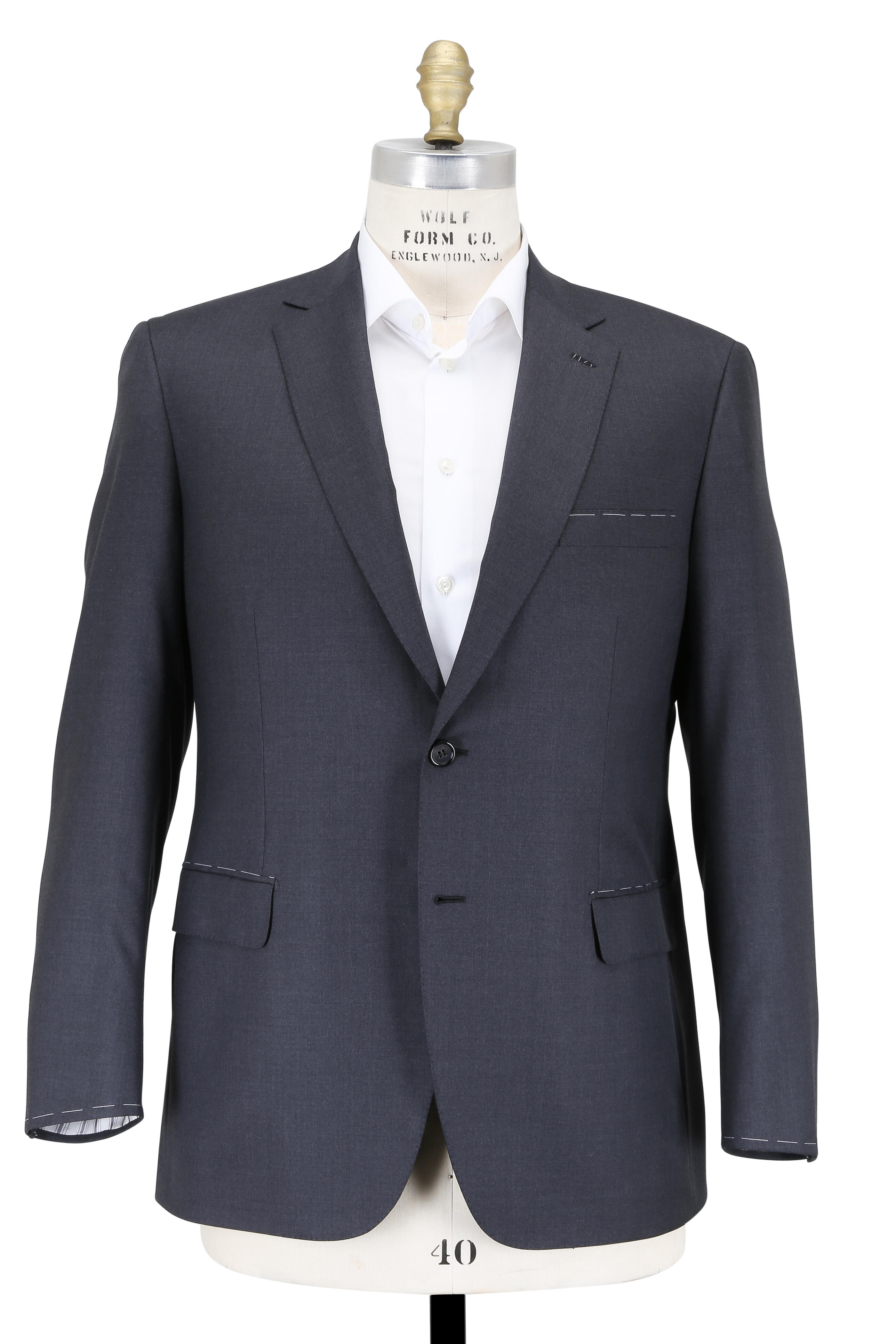 Brioni - Solid Charcoal Gray Wool Suit