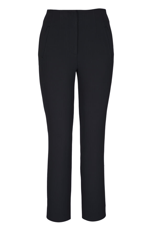 Veronica Beard Stila Black Straight Leg Crop Pant