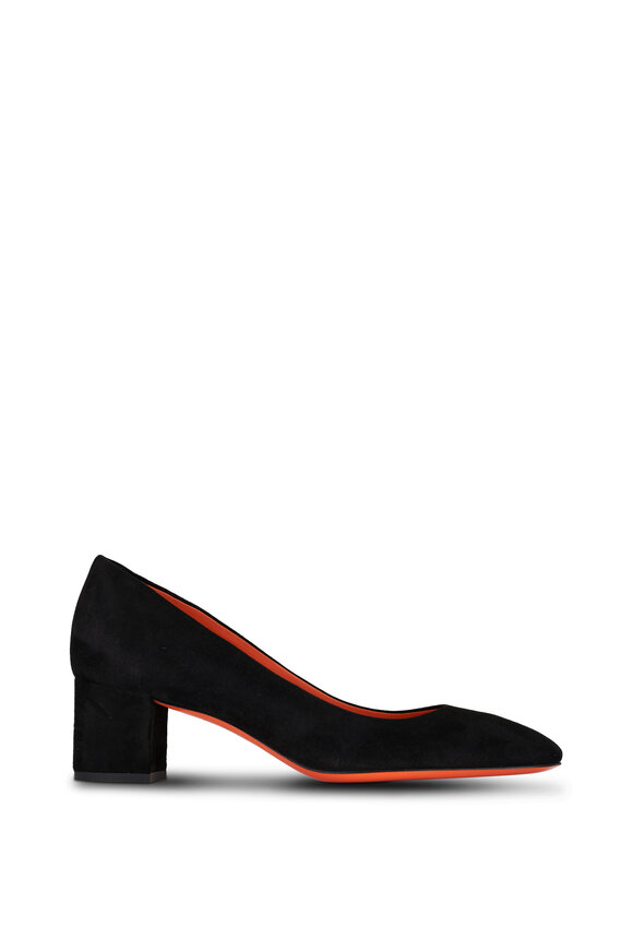 Santoni - Fight Black Suede Pump, 50mm