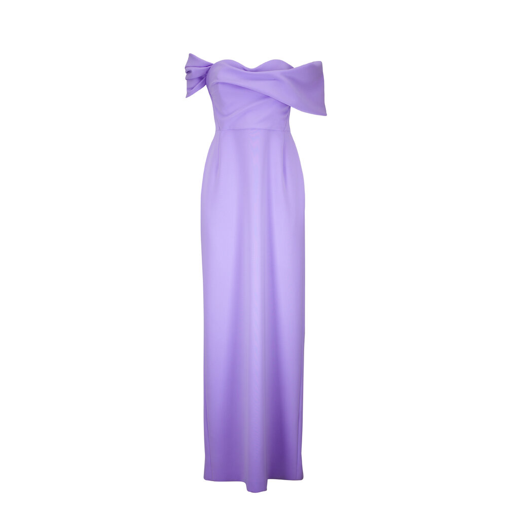 strapless open back dress Julia Purple Aubergine Earrings  ACUS