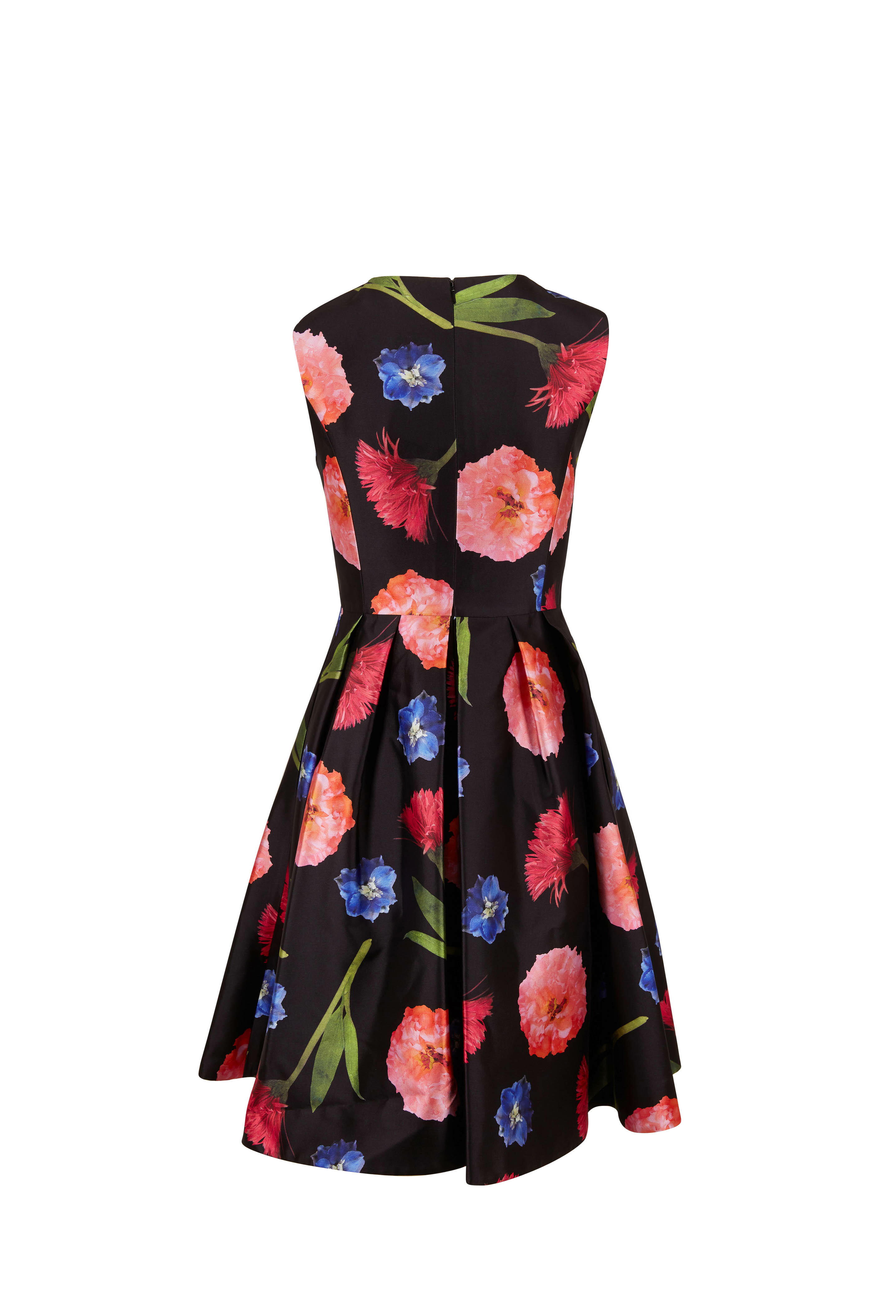 ted baker black floral skater dress TED BAKER Dress Size 1 Black Red Floral Roses Skater Fit & Flare Xylee Party