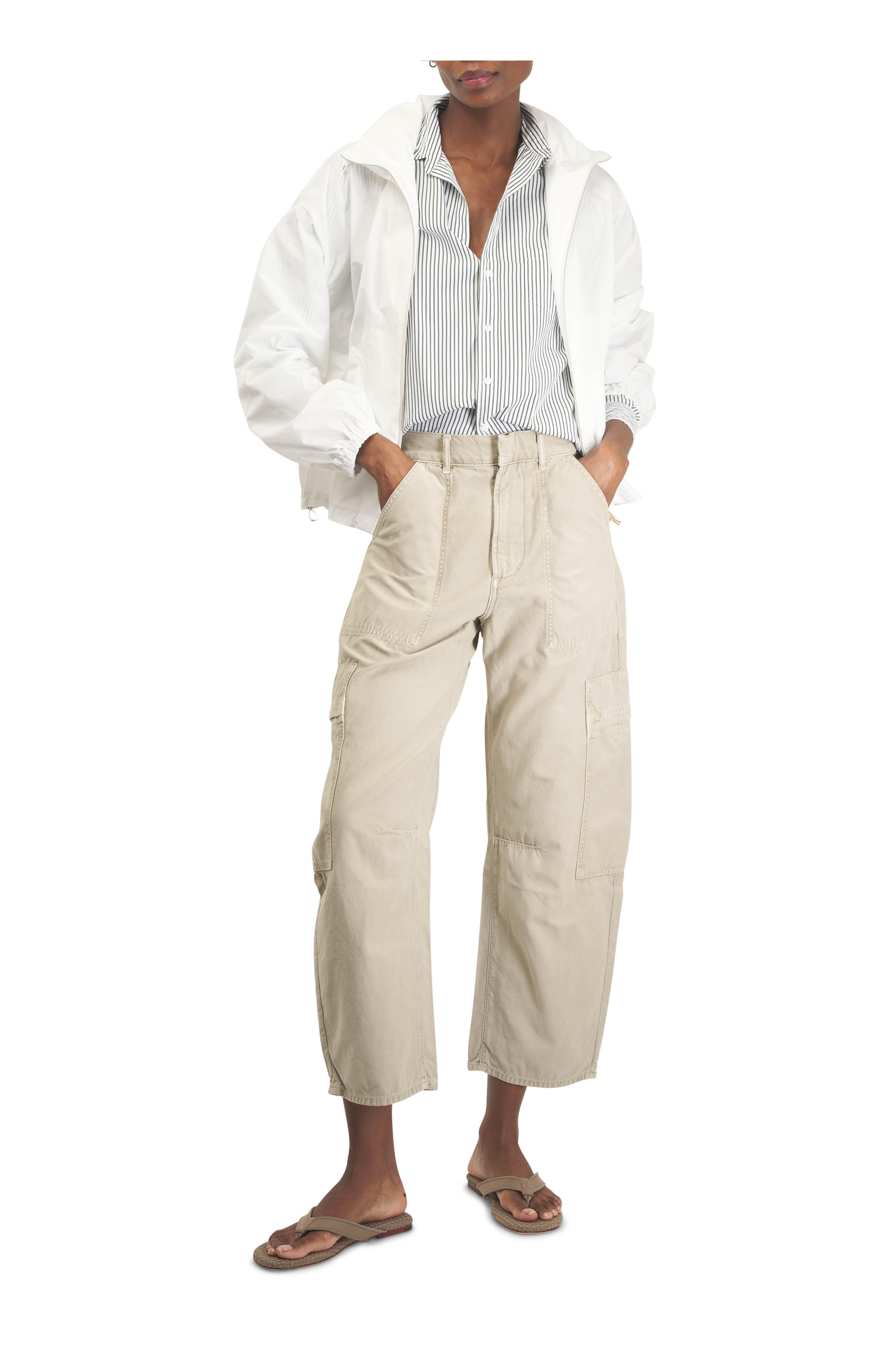 Herno - White Tachno Taffeta Short Jacket