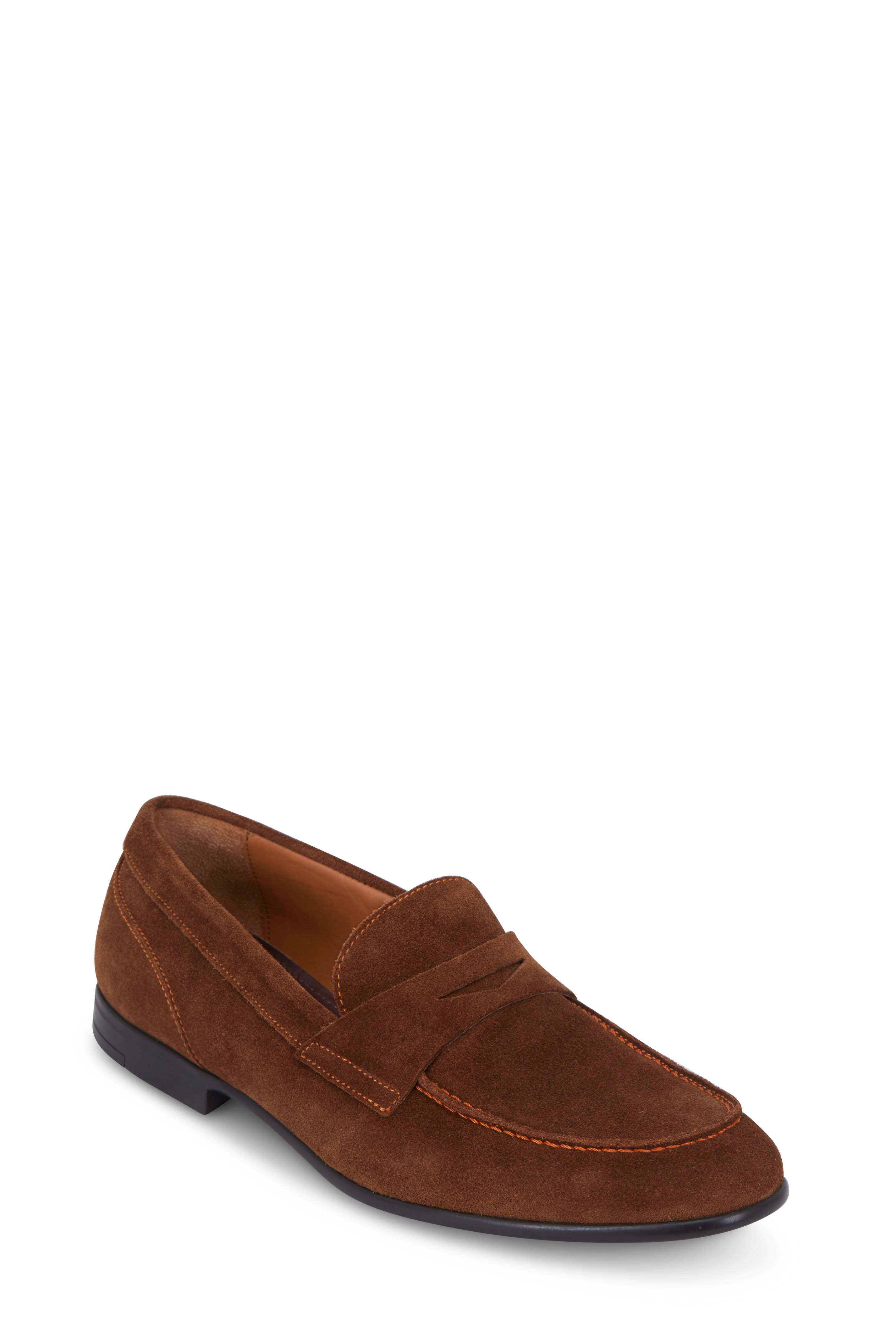 Bruno Magli Silas Cognac Suede Loafer Mitchell Stores