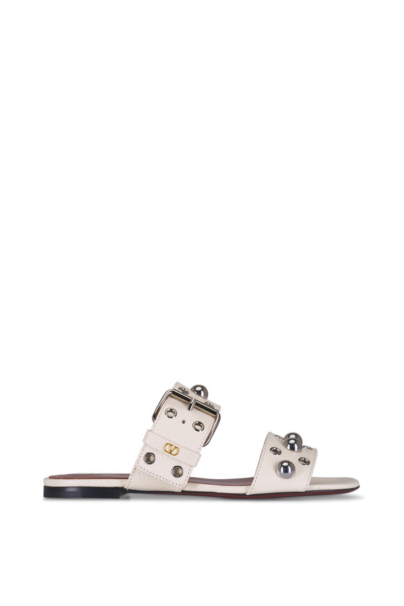 Valentino Garavani Nellcôte Ivory Stud Slide Sandal - view 3