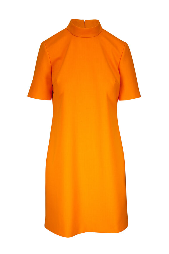 Carolina Herrera Marigold A-Line Wool Stretch Mini Dress