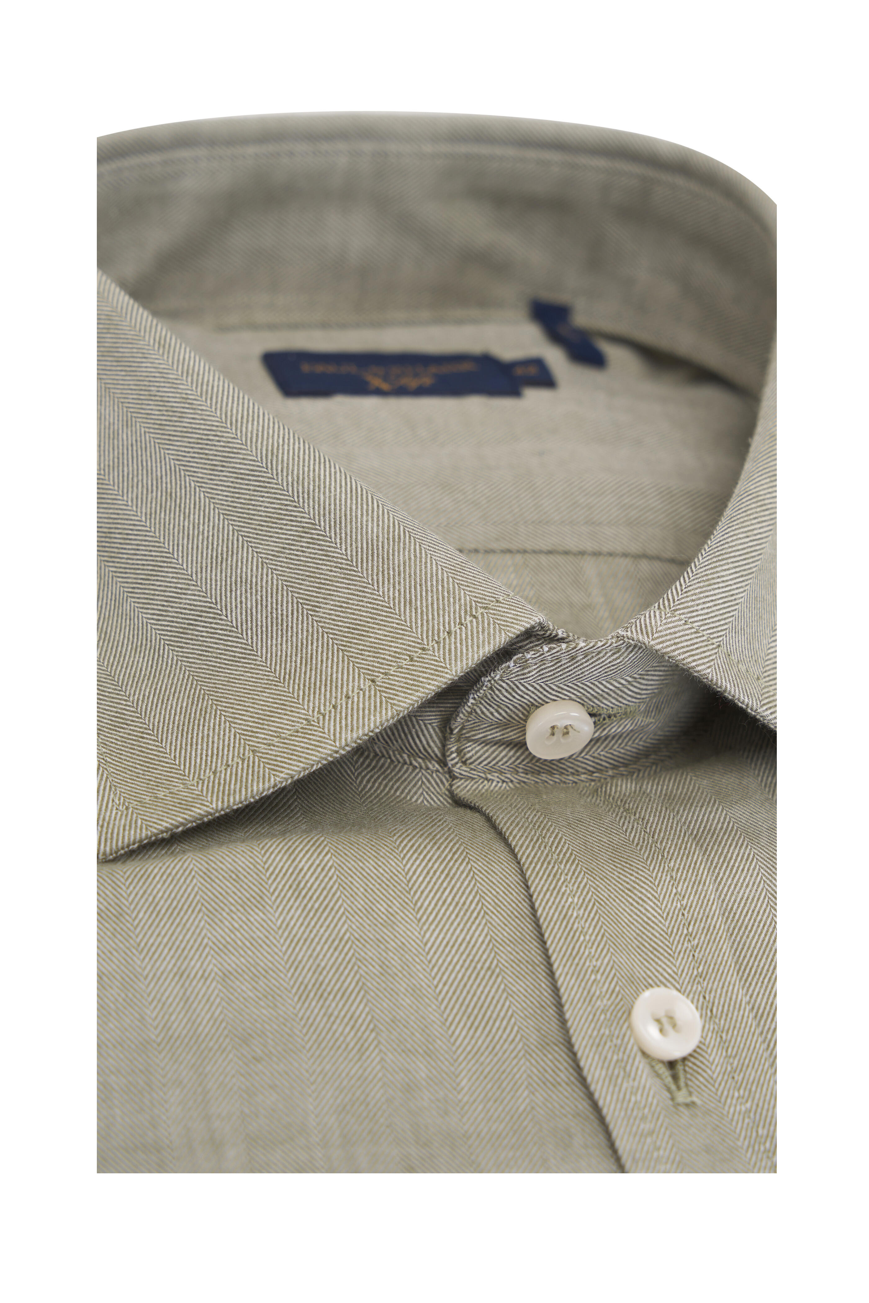 Paul & Shark - X-Soft Green Herringbone Sport Shirt