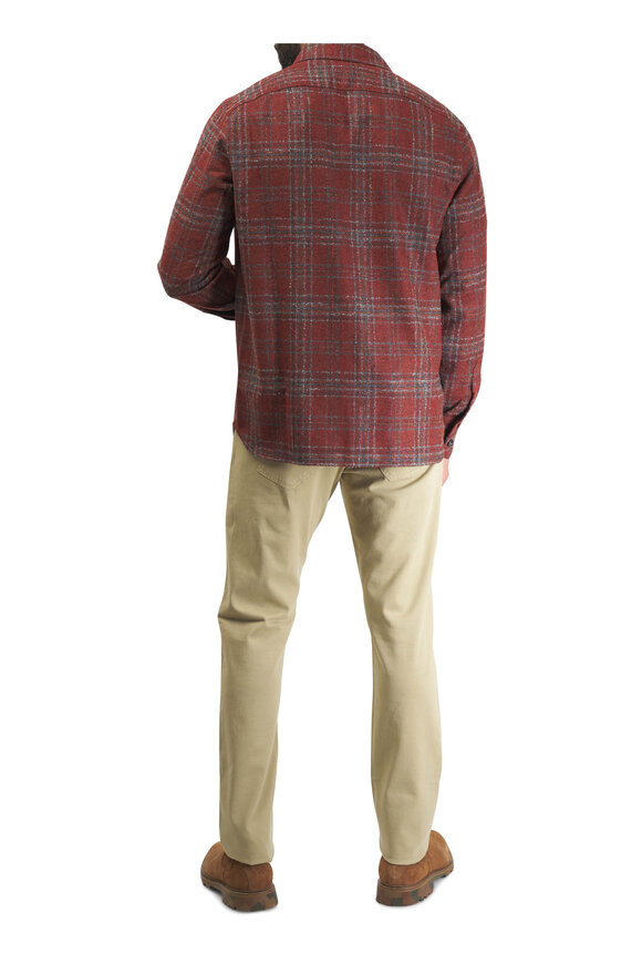 Isaia - Rust Plaid Overshirt