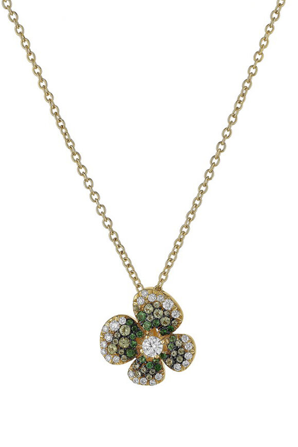 Miseno 18k Yellow Gold Tsavorite Flower Necklace