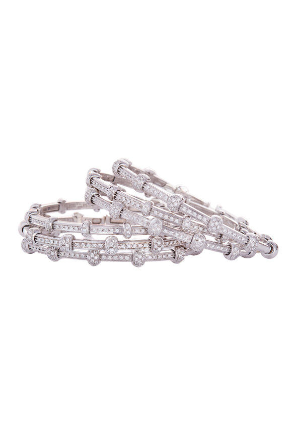 Sidney Garber 18k White Gold Diamond Spring Bracelet - view 1