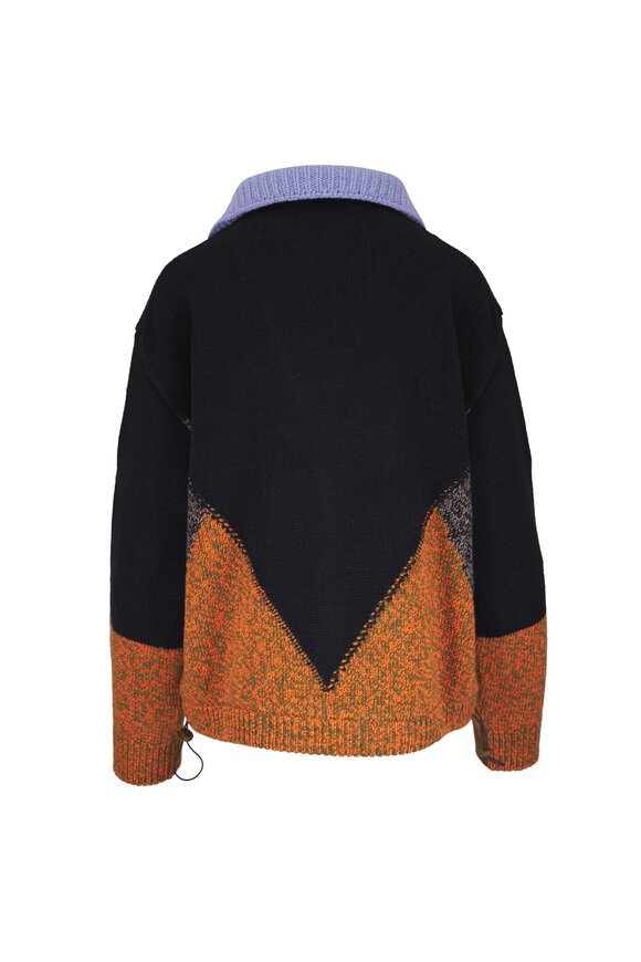 Marni Black, Vicuna & Blue Wool & Cashmere Cardigan - view 4