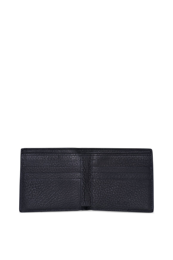 Kiton Black Leather Bi-Fold Wallet - view 3