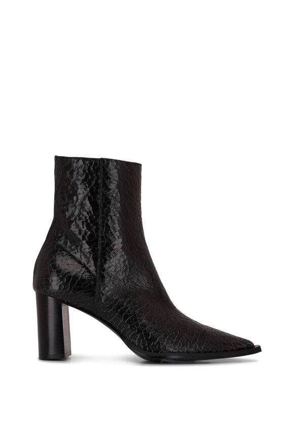 Dorothee Schumacher - Crackle Edginess Black Leather Bootie, 70mm