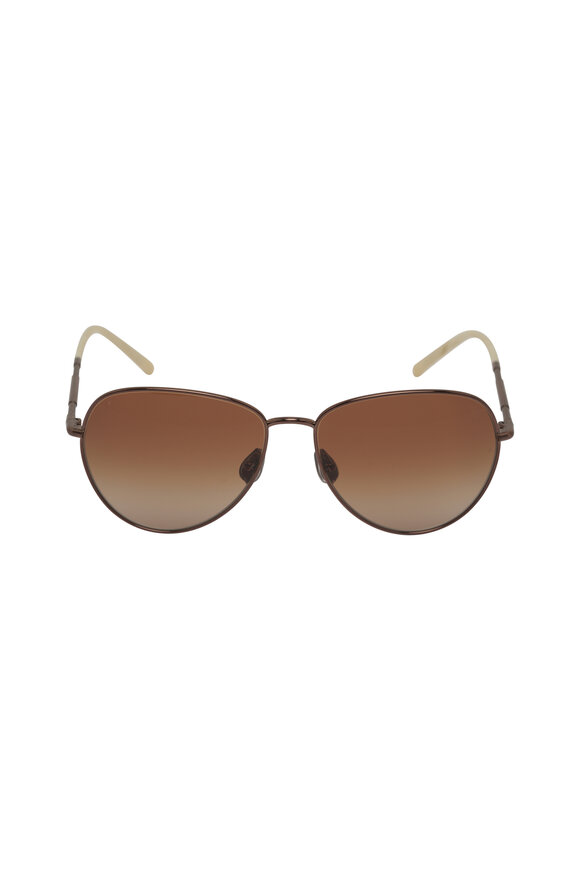 Oliver Peoples Siena Bronze Round Sunglasses - view 2