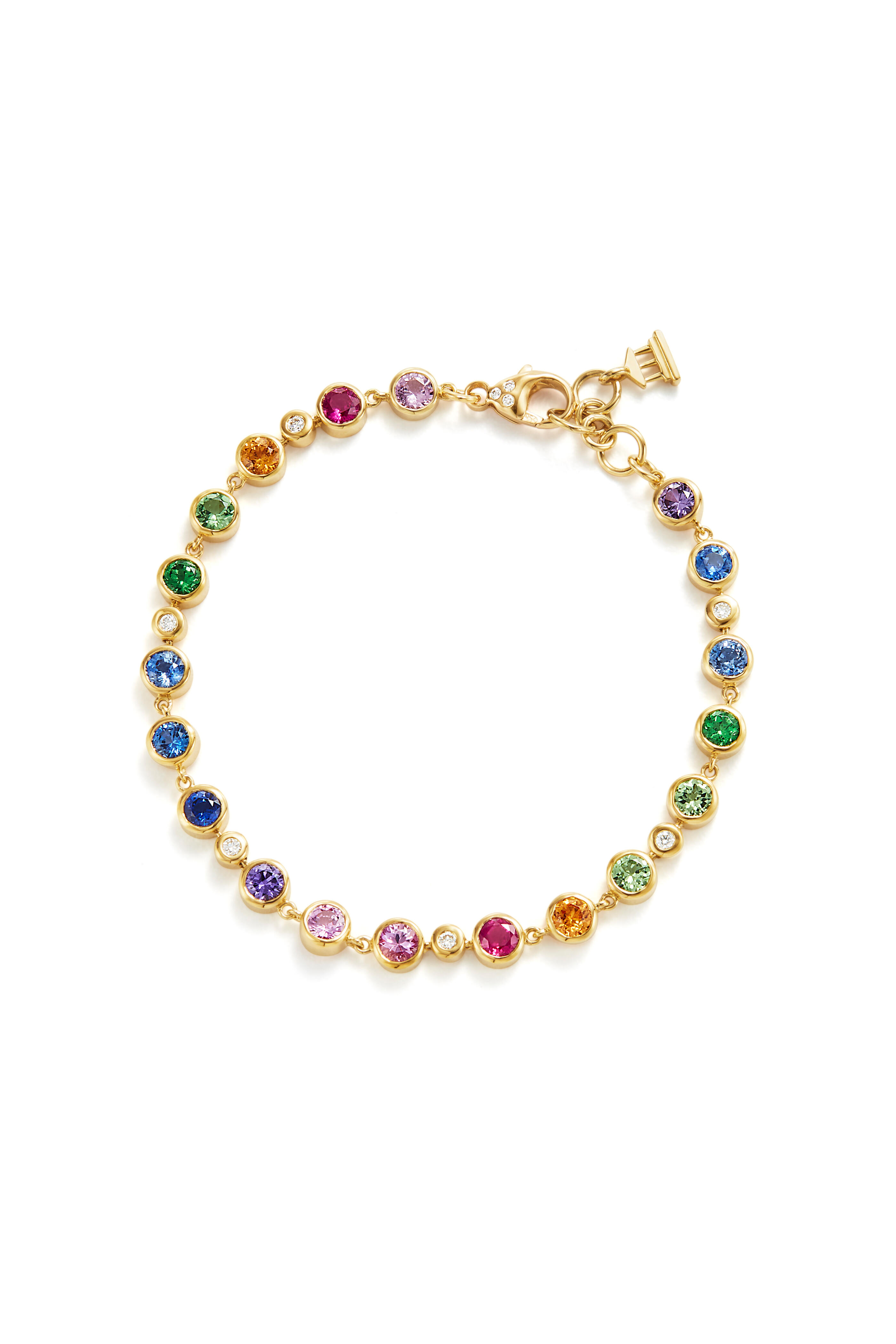 Temple St. Clair - 18K Yellow Gold Rainbow Eternity Bracelet