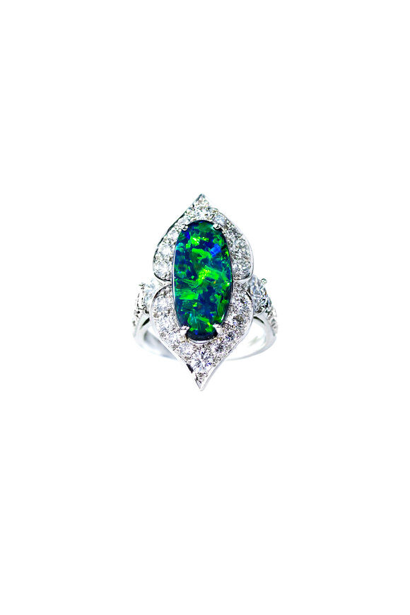 Oscar Heyman Platinum Opal & Diamond Ring