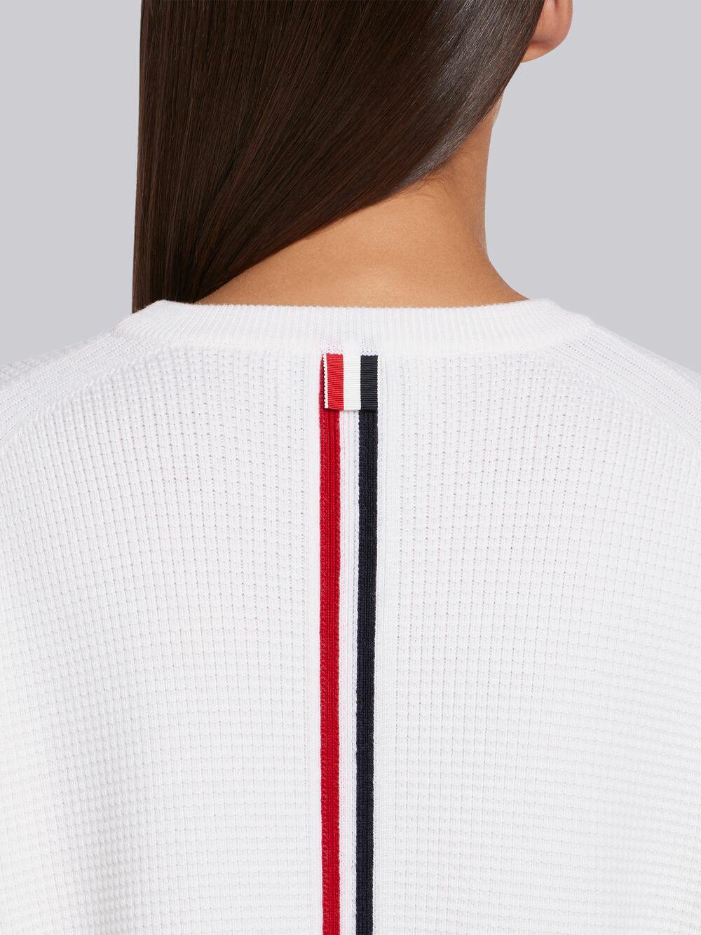 Thom Browne - White Wool Boxy Crop Sweater
