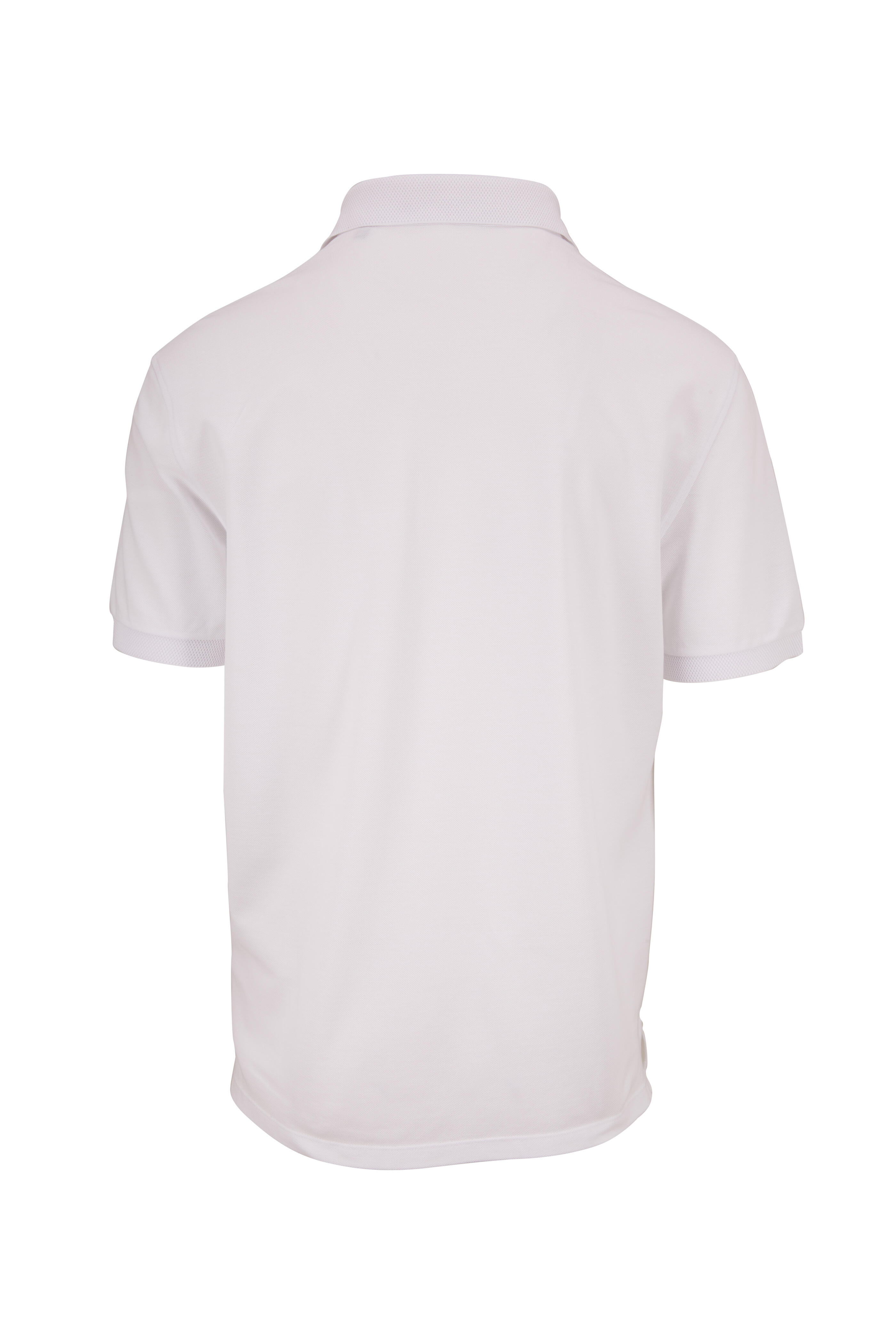 Zegna - White Piqué Short Sleeve Polo | Mitchell Stores