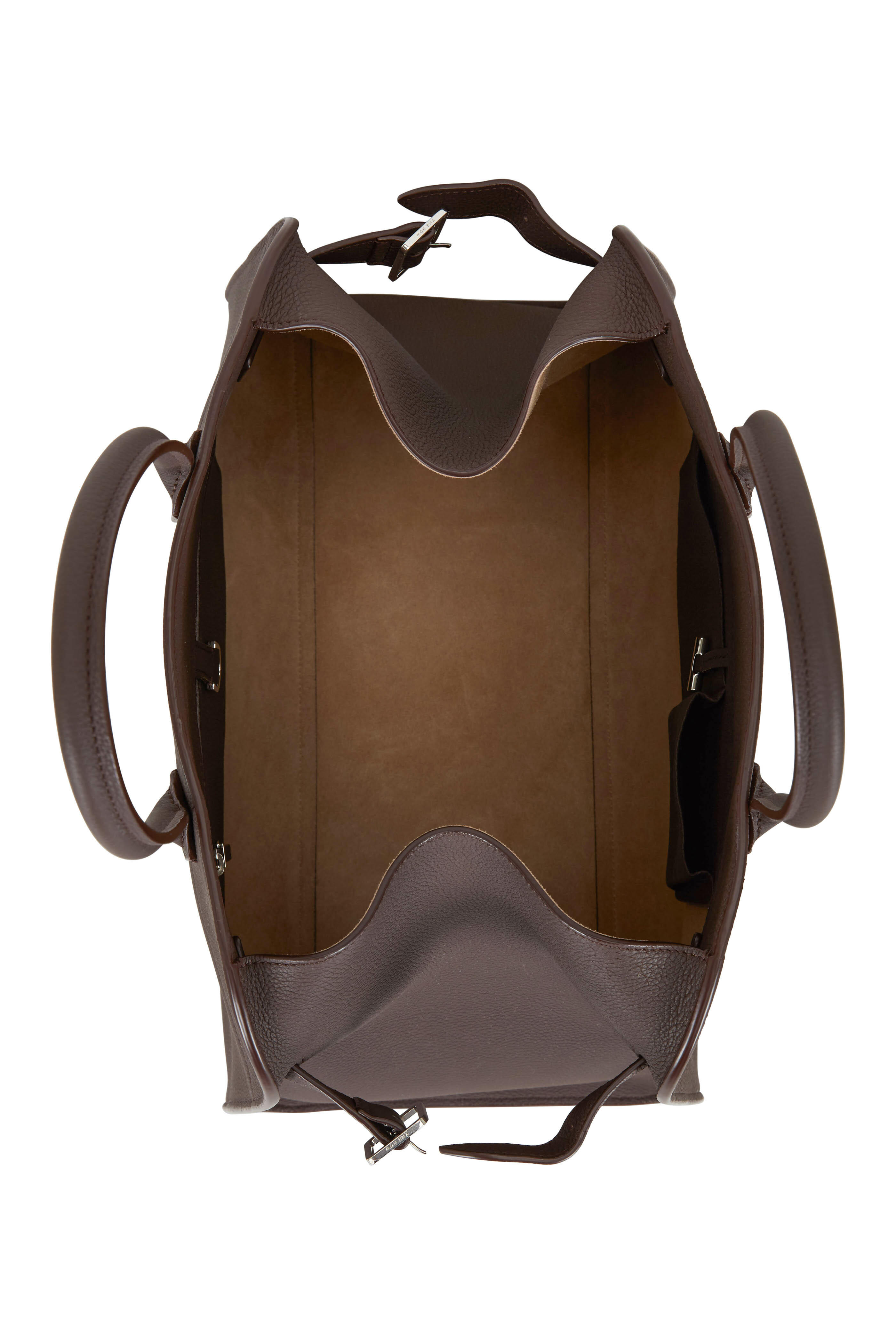 The Row - Margaux 15 Raisin Grained Leather Large Tote