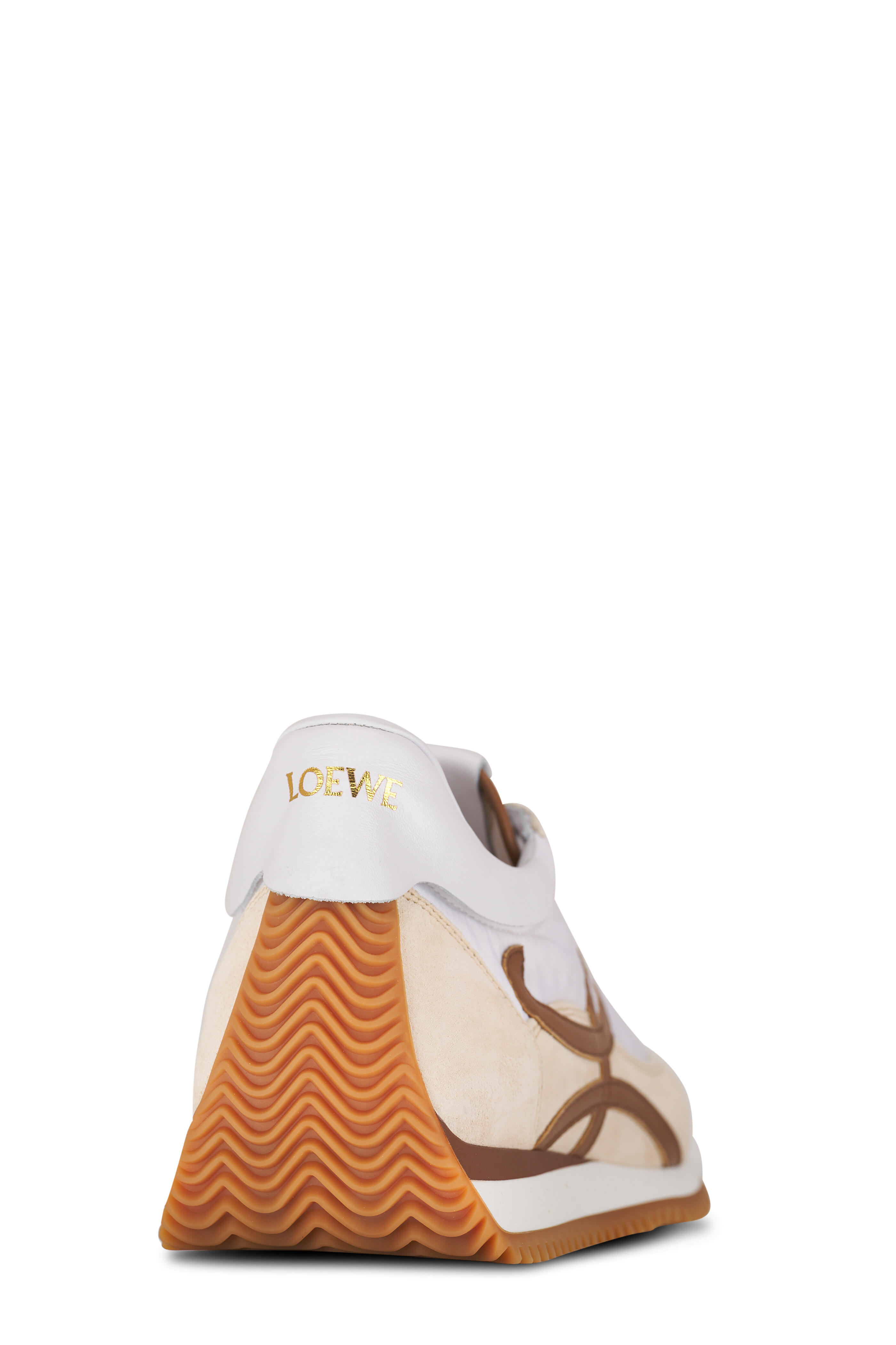 Loewe - Flow Runner White & Chocolate Suede Sneaker