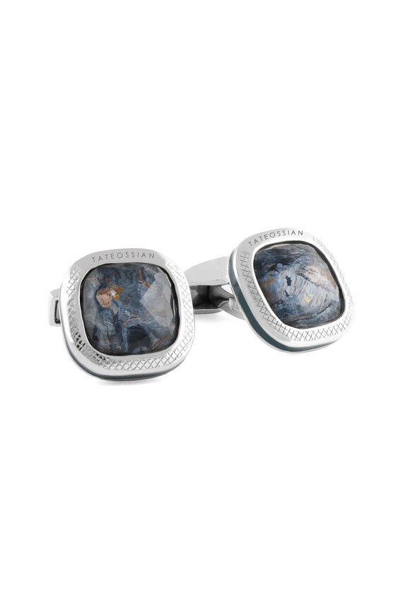 Tateossian - Pietersite Doppione Sterling Silver Cufflinks