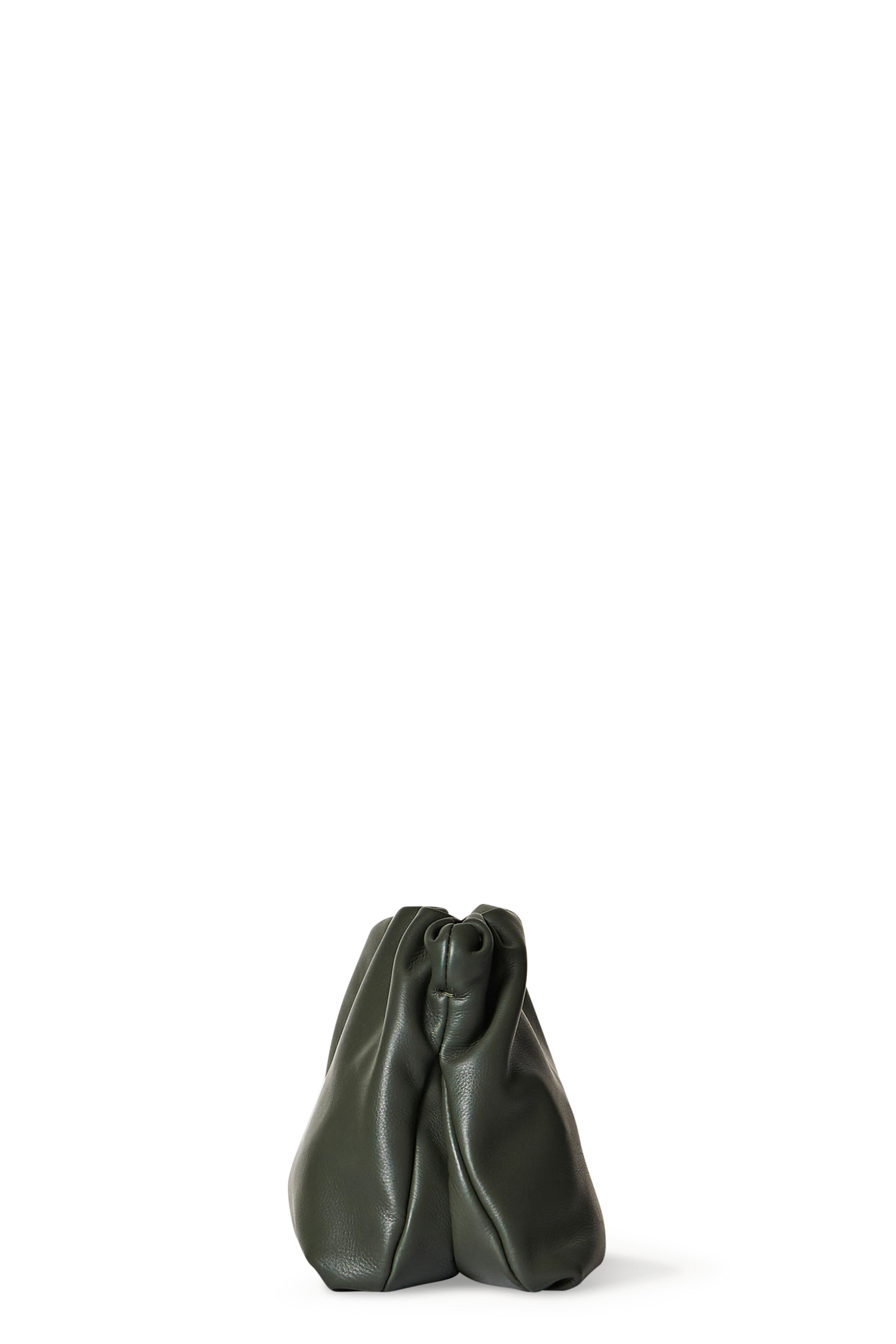 The Row Bourse Olive Smooth Leather Pouch Clutch