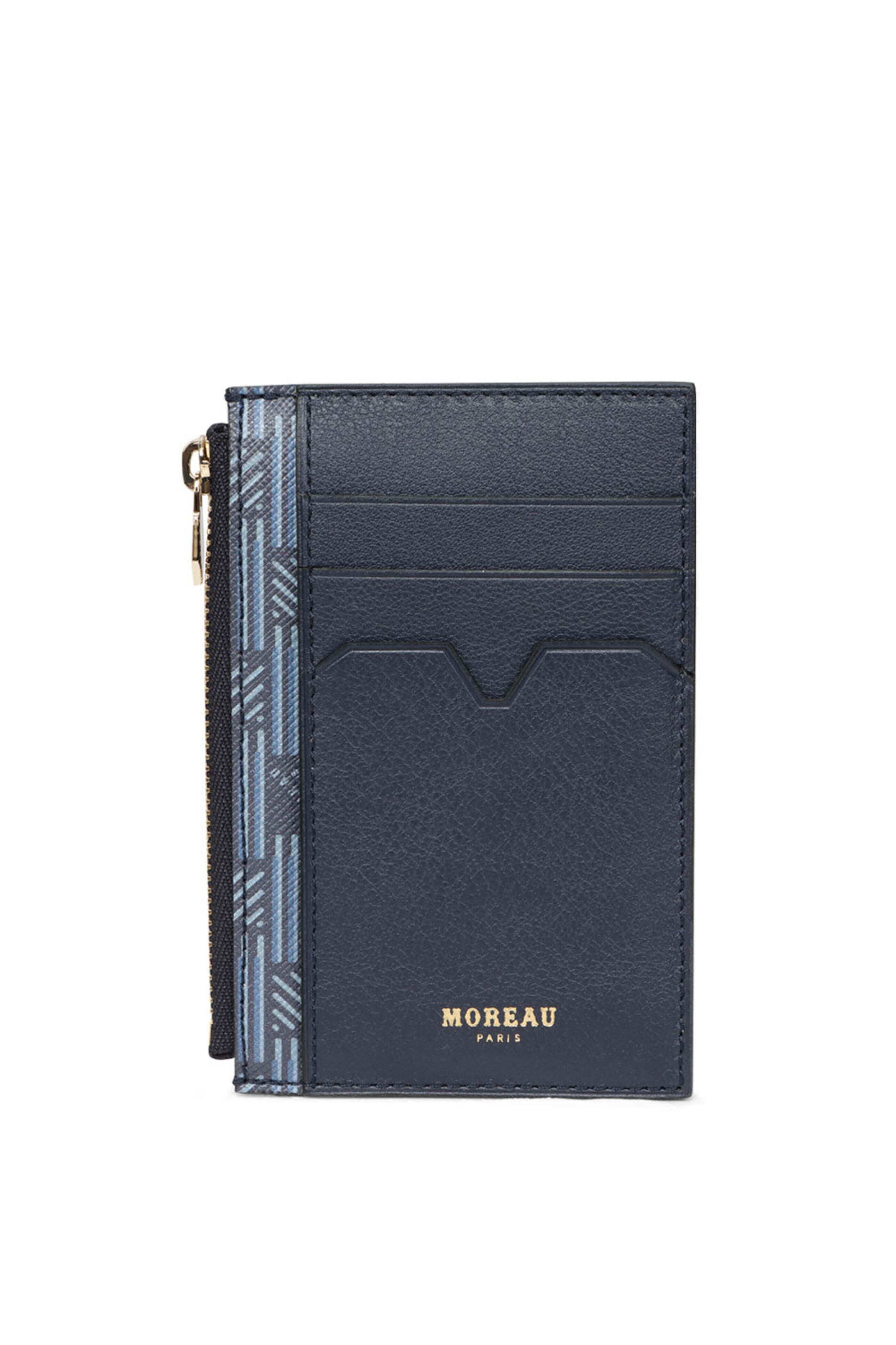 Moreau Paris - Zip Card Holder in Navy | Mitchell Stores